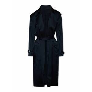 NEW NOUVELLE / SILK95FIVE women's kensington long trench coat in noir